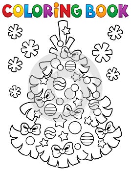Coloring book Christmas tree topic 3