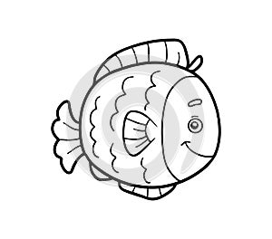 Coloring book, coloring page (fish)