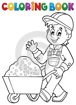 Coloring book construction worker 1