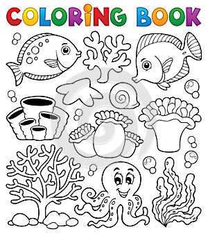 Coloring book coral reef theme 2