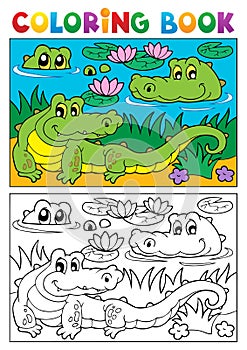 Coloring book crocodile image 2