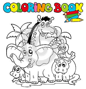 Coloring book with cute animals 1