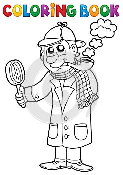 Coloring book detective theme 1