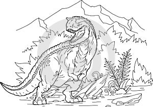 Coloring book dinosaur