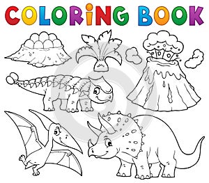 Coloring book dinosaur subject image 5