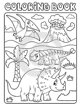 Coloring book dinosaur subject image 6