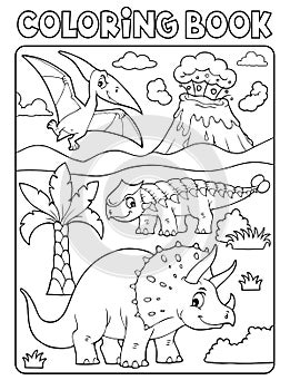 Coloring book dinosaur subject image 6 photo