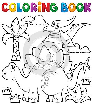 Coloring book dinosaur theme 1