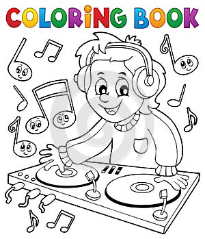 Coloring book DJ boy