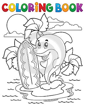 Coloring book dolphin theme 3