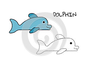 Coloring book dolphin