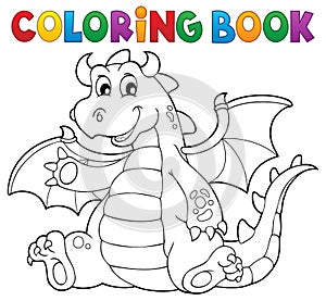 Coloring book dragon theme image 6