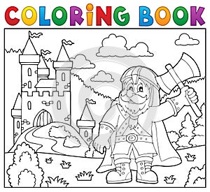 Coloring book dwarf warrior theme 2