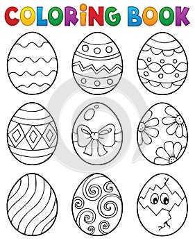 Coloring book Easter eggs theme 3