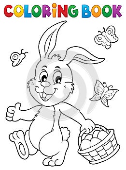 Coloring book Easter rabbit topic 1
