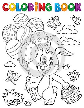 Coloring book Easter rabbit topic 2