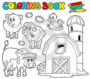 Coloring book with farm animals 1