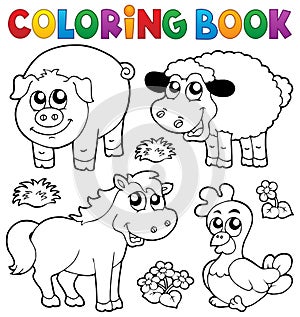 Coloring book with farm animals 5