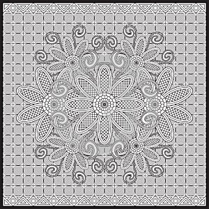 Coloring Book Flower Black and White