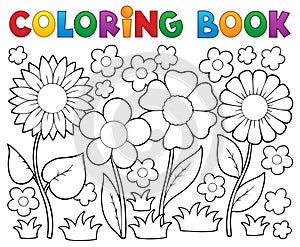 Coloring book with flower theme photo