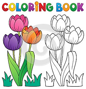 Coloring book with flower theme 4