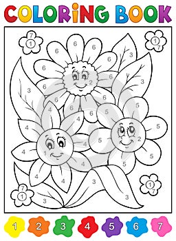 Coloring book with flower theme 9