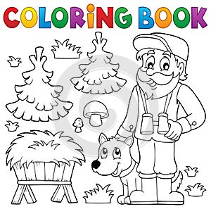Coloring book forester theme 2