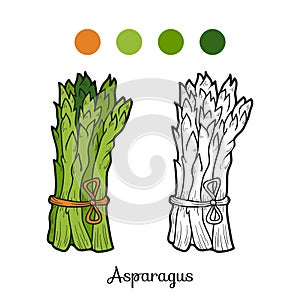 Coloring book: fruits and vegetables (asparagus)