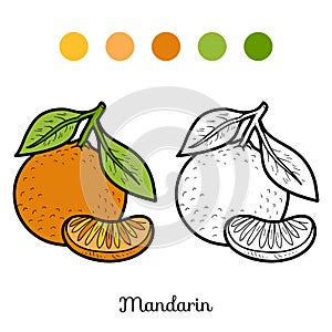 Coloring book: fruits and vegetables (mandarin)