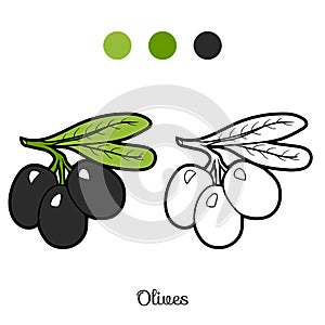 Coloring book: fruits and vegetables (olives)