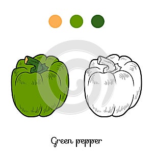 Coloring book: fruits and vegetables (pepper)