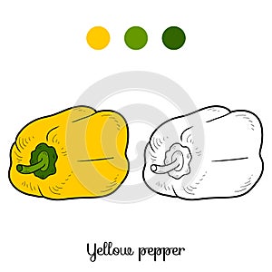 Coloring book: fruits and vegetables (pepper)