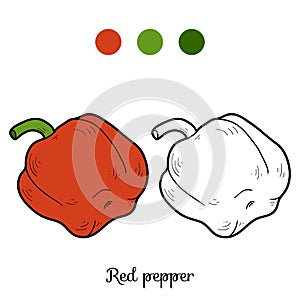 Coloring book: fruits and vegetables (pepper)