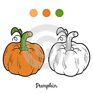 Coloring book: fruits and vegetables (pumpkin)