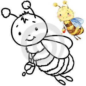 Coloring book funny Cartoon insect.