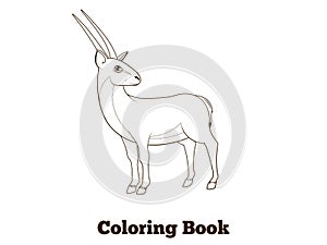 Coloring book gazelle african animal cartoon