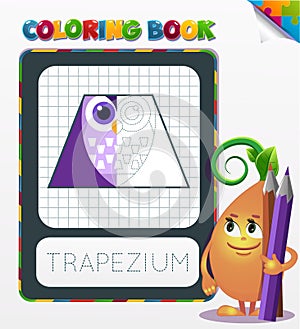 Coloring book geometric form trapezium