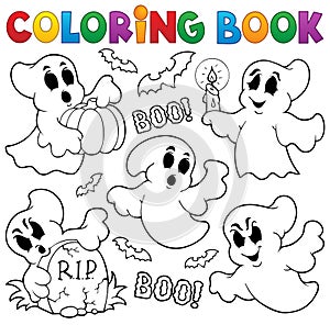 Coloring book ghost theme 1