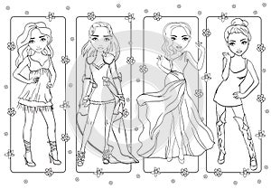 Coloring Book Girls In Impressive Evening Dresses