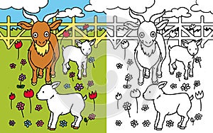 Coloring book goat