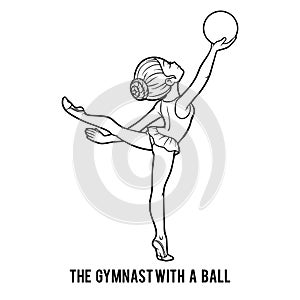 Coloring book, The gymnast with a ball