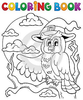 Coloring book Halloween owl 1
