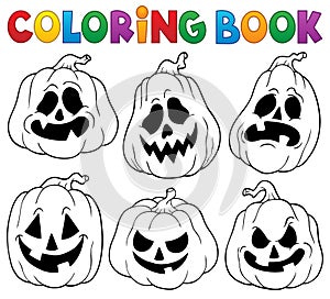 Coloring book with Halloween pumpkins 1