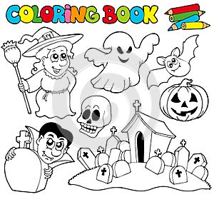 Coloring book with Halloween theme