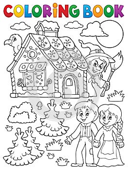 Coloring book Hansel and Gretel 1