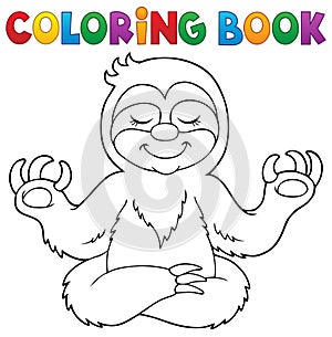 Coloring book happy sloth theme 1