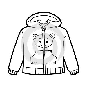 Coloring book, Hoody with a bear photo