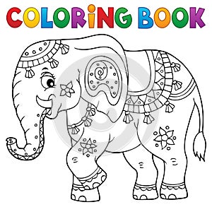 Coloring book Indian elephant topic 1