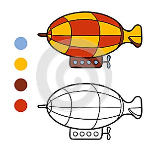 Coloring book for kids, Airship