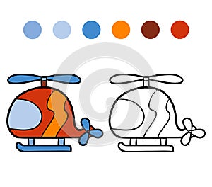 Coloring book for kids, Helicopter